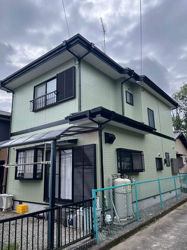 【富士宮市】外壁・屋根塗装!パステルグリーンの外壁が目を引く素敵なお家になりました♪